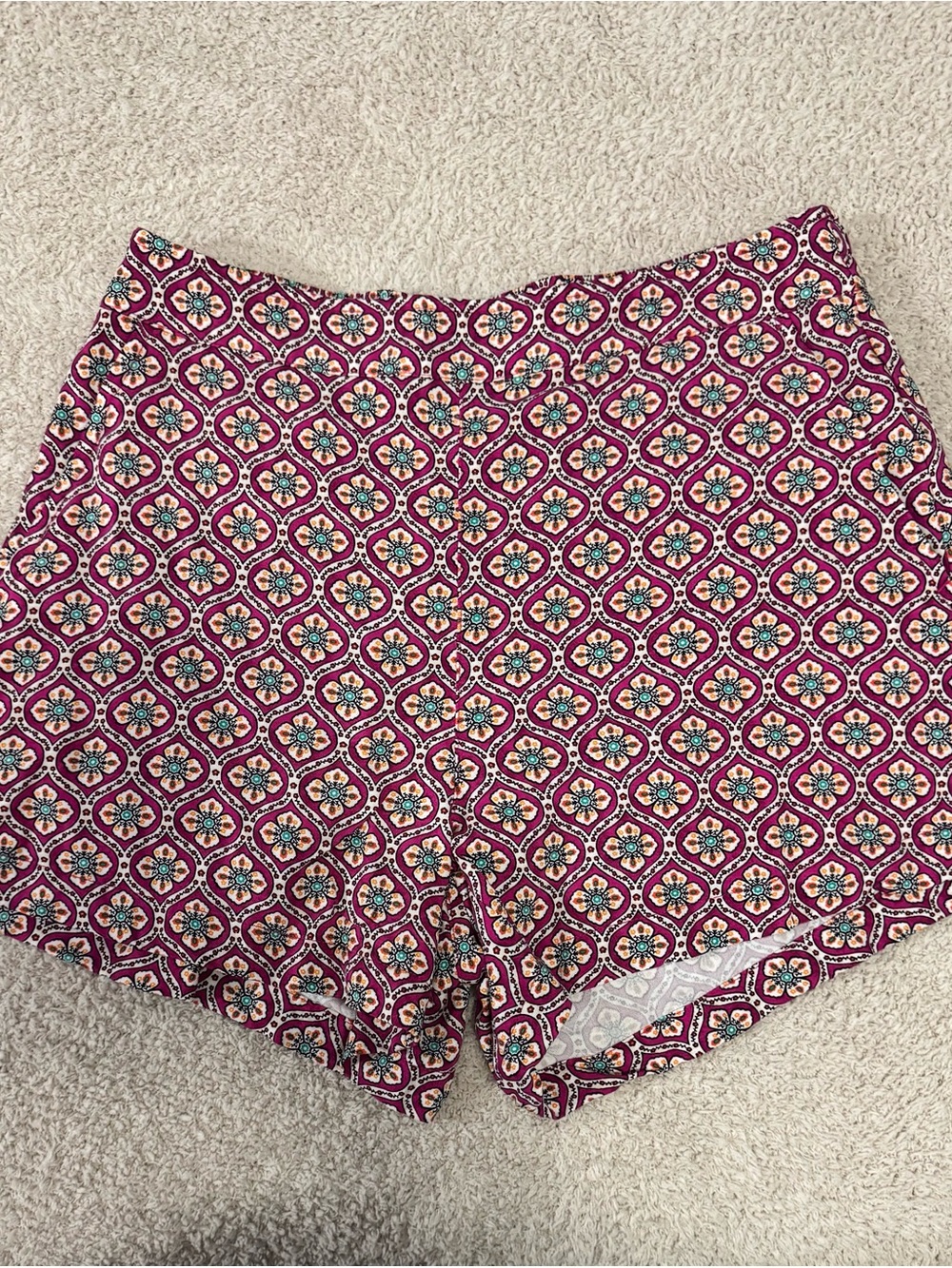 Old Navy Playa High-Rise Boho Resortwear Shorts, Pink/Purple Floral - M